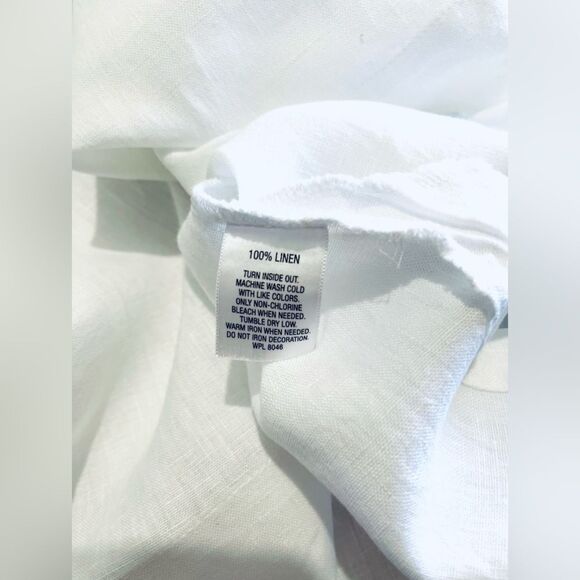 JM collection 100% linen shirt white tunic summer beach resort vacation women 18 - Picture 8 of 8